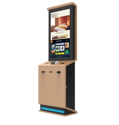 Custom design Lobby Touch Screen Kiosk With Fingerprint And Passport Scanner