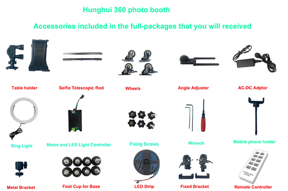 360 Degree Photobooth For Wedding 360 Photo Booth Automatic Rotating Party Supplies with flight case