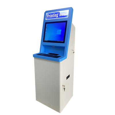 A4 Document Report Card Reader Bank ATM Machine Self Service Printing Kiosk 21.5inch