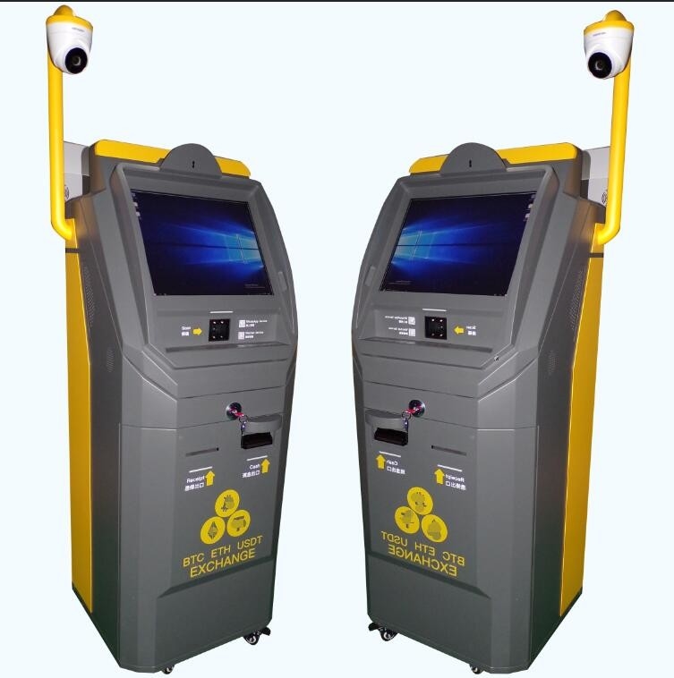 Floor Standing Bitcoin ATM Payment Machine With Surveillance Camera