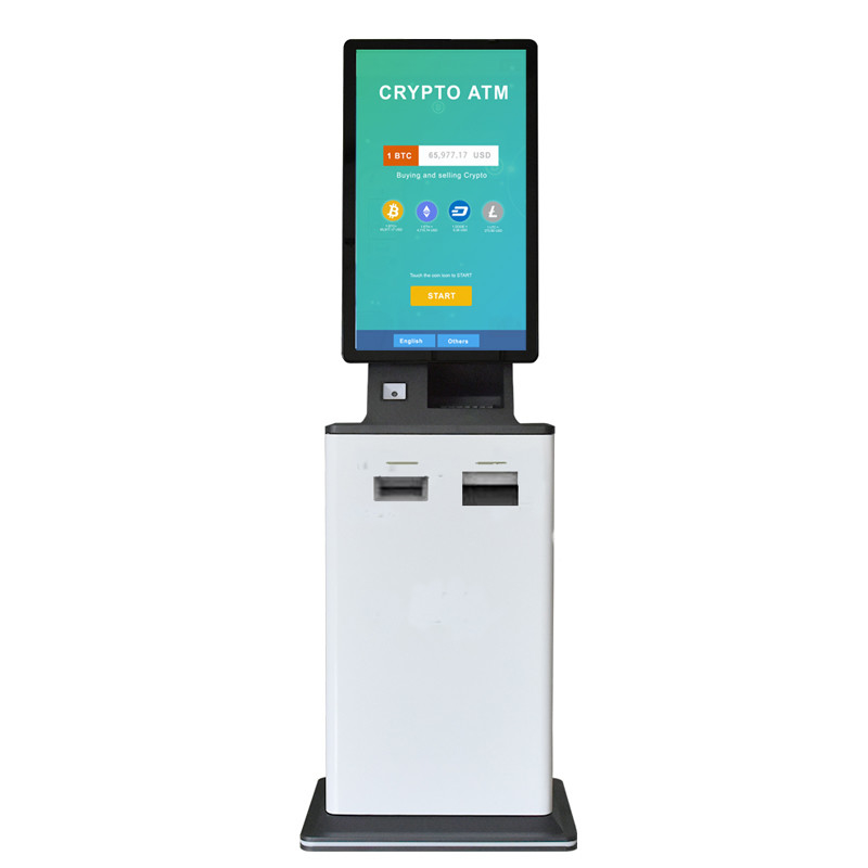 Face Recognition 23.8inch Smart Payment Kiosk Machine Powder Coated Metal Frame