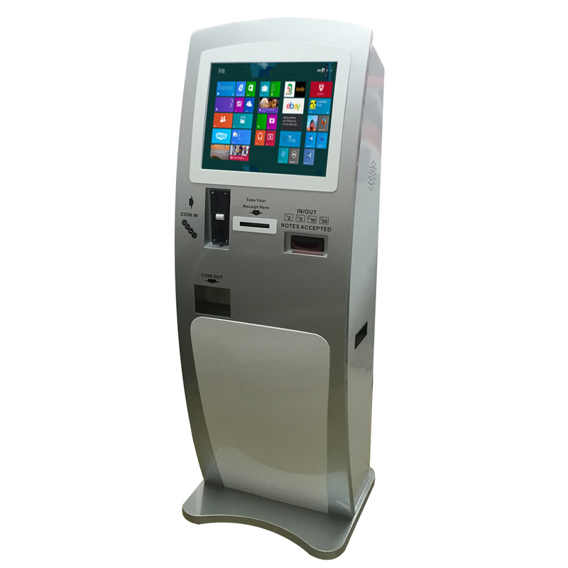 19 Inch Self Service Kiosk Payment Machine Coins In And Out terminal