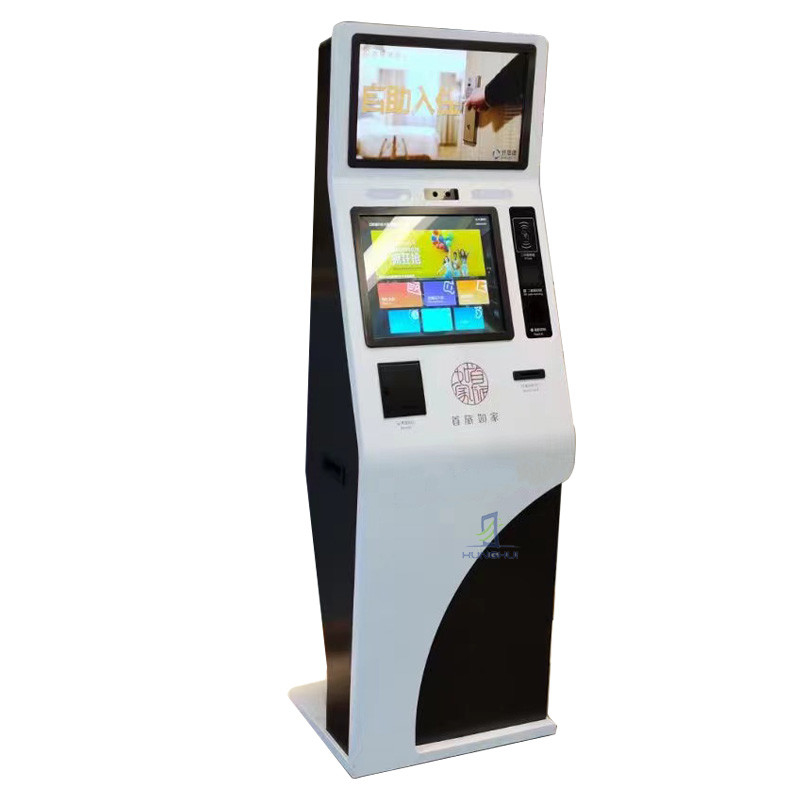 FCC Dual Screen Self Service Bill Payment Kiosk With QR Scanner