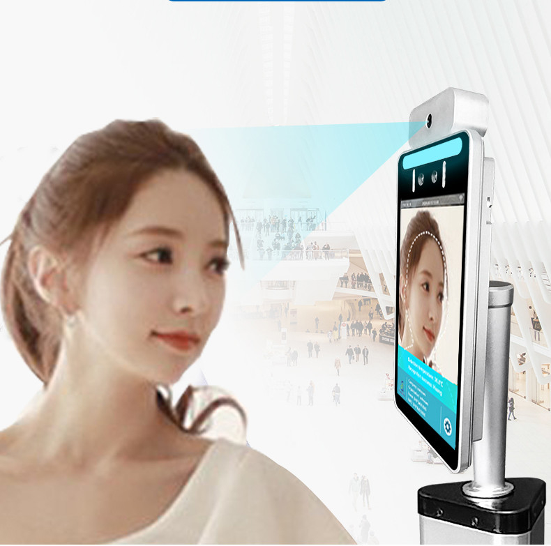 8 inch Face Recognition Temperature Kiosk touchless Temperature Screening Kiosk